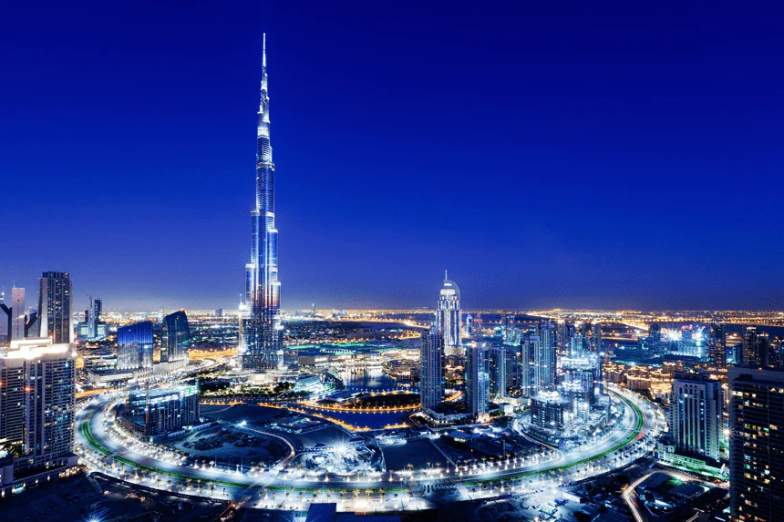 dubai city and burj khalifa post-1